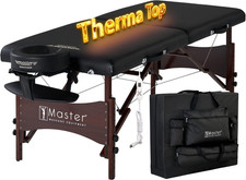 Master Massage 30" Roma Heated Portable Massage Table with Face Pillow  Bag