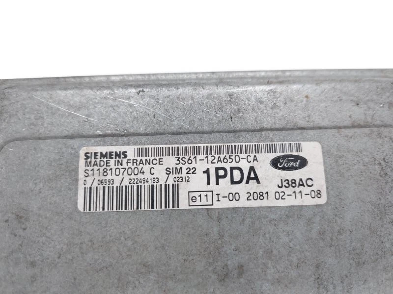 3S6112A650CA CENTRALINA MOTORE ECU FORD FIESTA V (5° SERIE) 1.2 B 16V MAN 5M 75C - Immagine 4 di 4