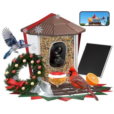  Bird Feeder with Camera-Smart Bird Feeders for Outdoors Solar Powered, 