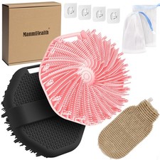 ManmiHealth 5 PCS Silicone Body Scrubber Shower Brush, Upgrade Super-Exfoliating