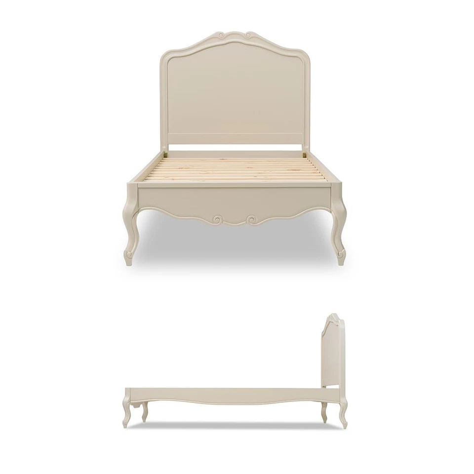 3ft Single Bed Cream Bed Frame Childrens Girls Adult Juliette Bedroom Furniture - Image 3 of 4