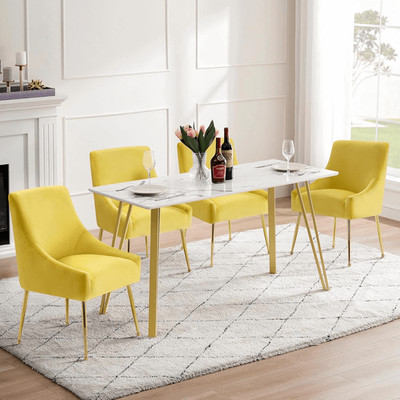 ivinta Dining Table for 4-6, Modern Rectangular Kitchen Table for Dining Room