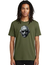 Robot-Head-3 Mens Graphic Tee, 100% Cotton, Casual Summer Wear