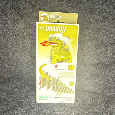 EUGY 024 Dragon 3D Cardboard Puzzle Model Kit Green, Ages 6+ Red Dot 2023