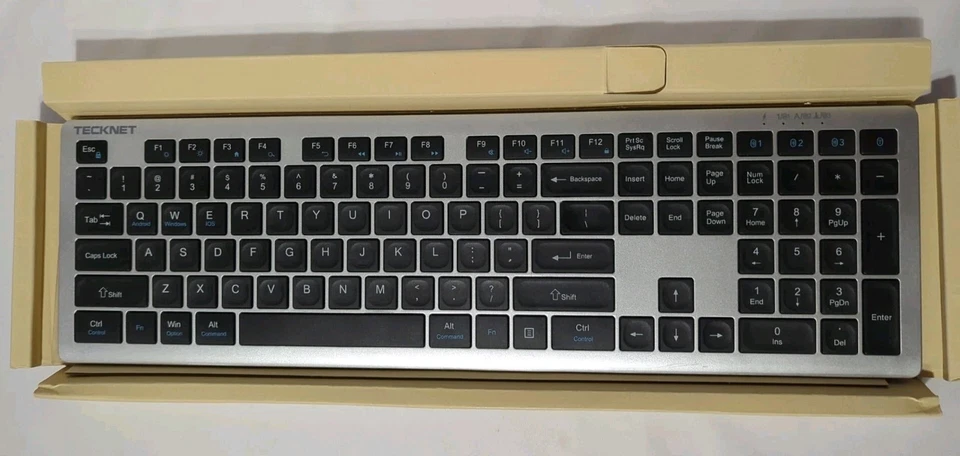 TECKNET Teclado Bluetooth Recargable 4 Dispositivos Conmutación Libre (2.4G+BT) Delgado Foto 2 de 4