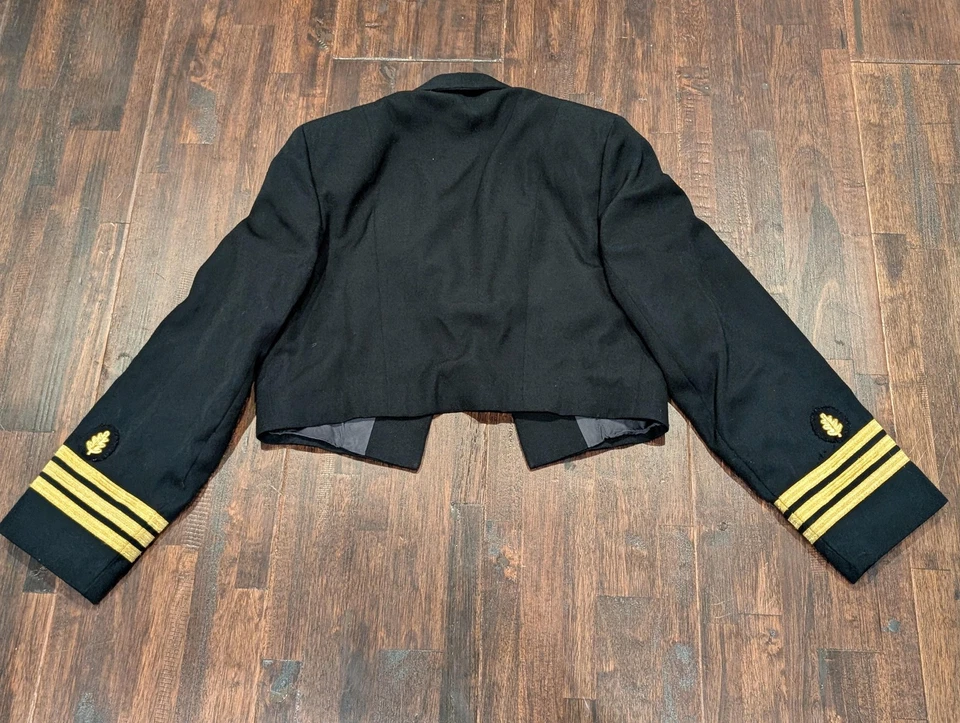 Vintage 50s US Navy Nurse Corps Formal Cropped Jacket Womens 8R Wool Black USA - Image 2 of 4