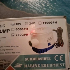 750GPH Marine Boat Automatic Bilge Pump RV Submersible WTr Pump 12V LOW AMP DRAW