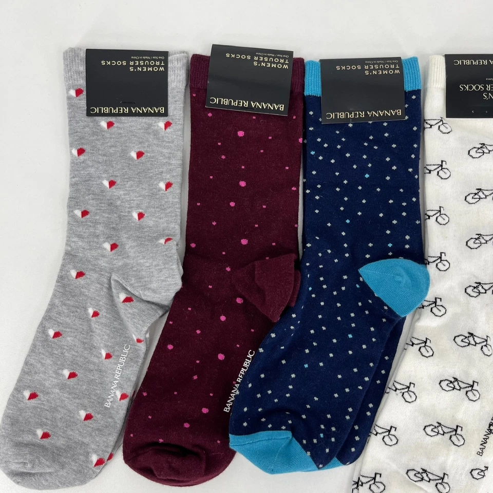 Lot of 4 Banana Republic Trouser Socks Women's One Size Multicolor Mid Calf NWT - Image 3 of 4