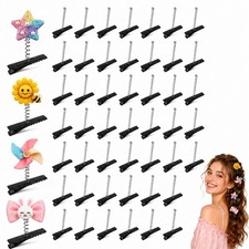 Homoyoyo 100PCS Sprout Clips, Christmas Spring Duck Bill Hair Clips DIY Black...