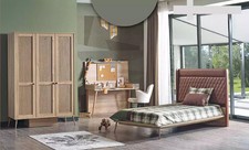 Luxus Kinderzimmer Schlafzimmer Chesterfield Bett Schreibtisch Schrank 3tlg. Set