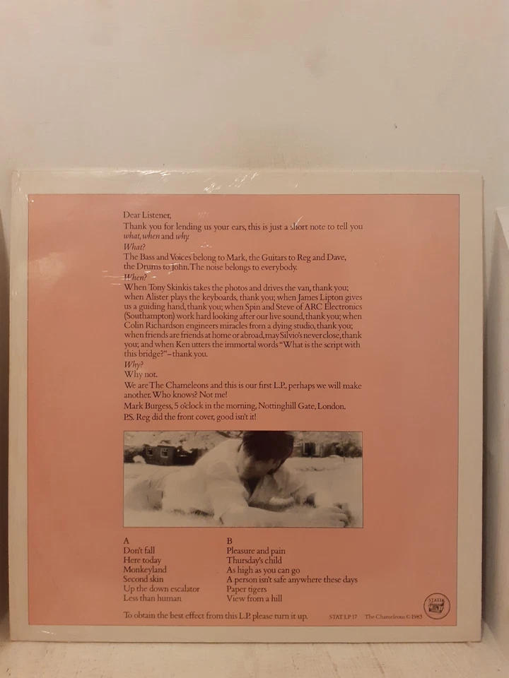 The Chameleons - Script of the Bridge Vinyl LP Record STATIK - Image 2 of 2