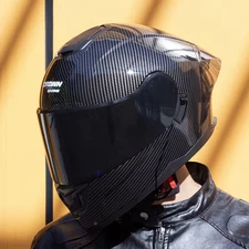Motorcycle Helmets Modular Full Face Helmet Flip Up Carbon Fiber Pattern