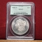 1880-S PCGS MS63 Morgan Silver Dollar $1 - Vintage Old Green Holder (OGH)