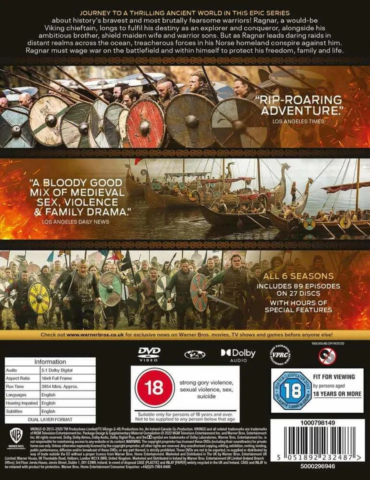 Vikings Seasons 1 to 6 Complete Collection DVD - Image 3 of 3