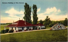 Vintage Ohio Caverns Entrance Building Linen Postcard Tichnor Bros