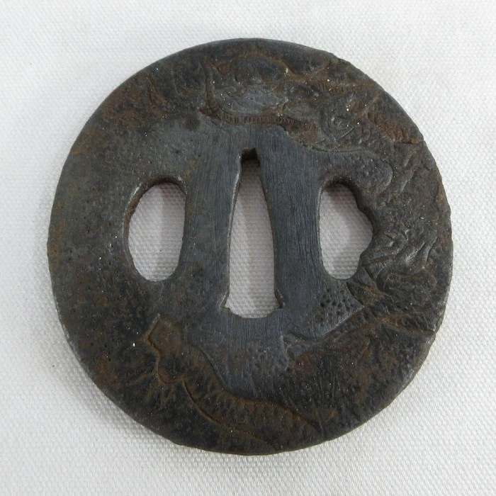 Iron 古董原始1800年以前古董日本刀镡| eBay