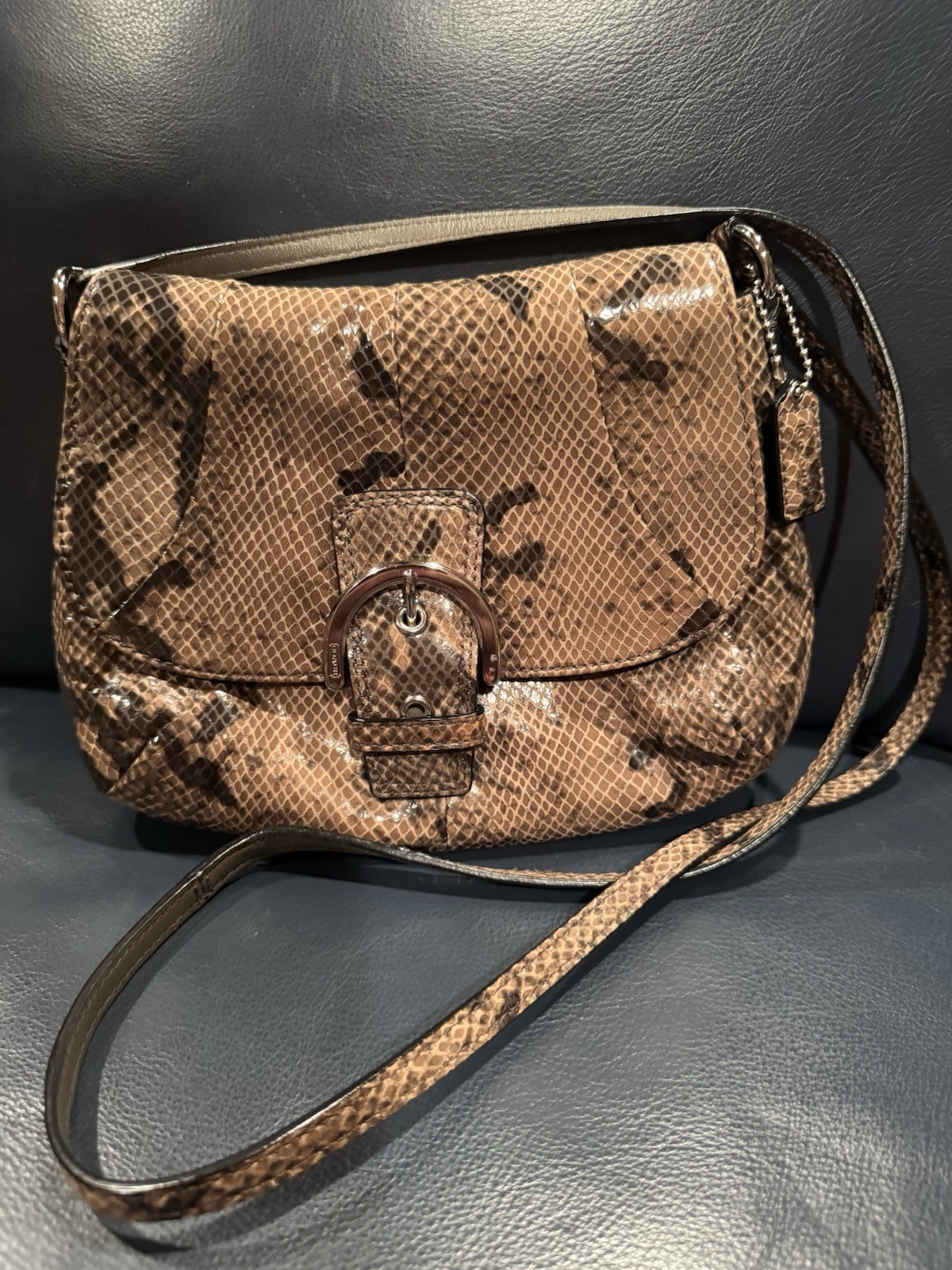 COACH Soho Python Embossed Leather Snakeskin Prin… - image 1