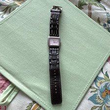 Fossil Womens Analog Rectangular Silver Dial ...