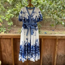 Antonio Melani X Kimberly Whitman Kamila Tie Waist Maxi Dress Size 12