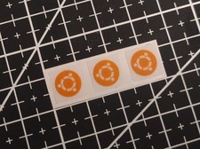 3 x Transparent Ubuntu Linux Old Logo Stickers For The Computer Case 10 x 10 mm