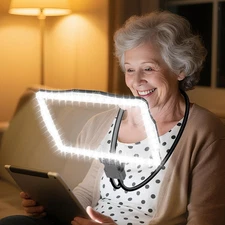 Large 10X Magnifying Glass with Light, Hands Free Magnifying Glass for Reading,