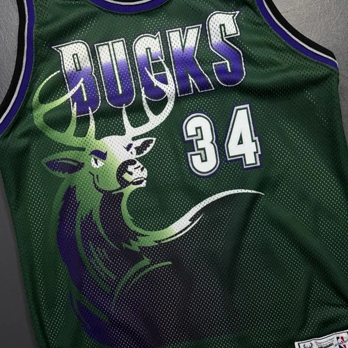 100% Authentic Ray Allen Vintage Starter 97 98 Milwaukee Bucks Pro Cut Jersey 44 image 2