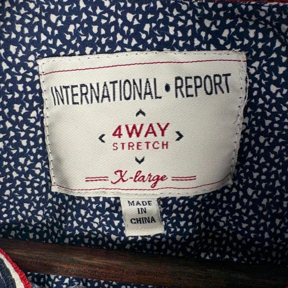 International Report Mens Shirt Extra Large XL Blue Floral 4 Way Stretch - Image 3 of 4