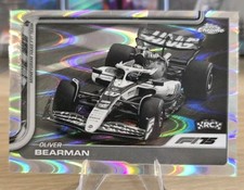 2025 Topps Chrome F1 15 Oliver Bearman RC Black White Raywave Refractor #86