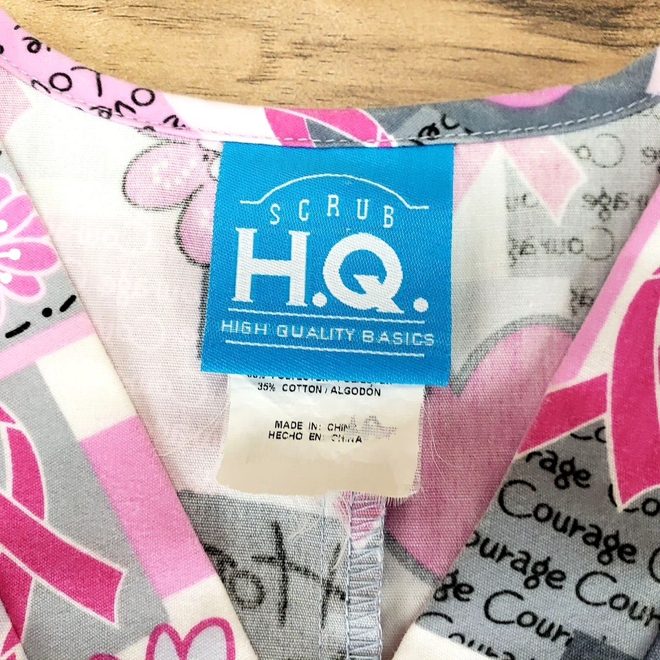 Esfoliante H.Q. Top feminino rosa e cinza câncer de mama fita coragem amor tamanho P - Imagem 4 de 4