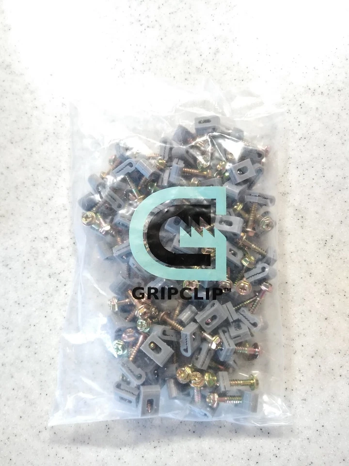 Steren Single Ground Wire Grip-Clip, Cable Clip - grey 100 per bag - Image 3 of 3