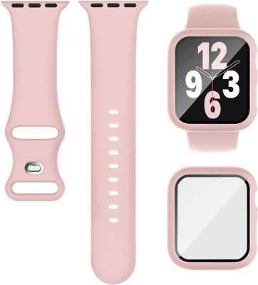 Compatible for Apple Watch Band 40Mm 41Mm 44Mm 45Mm and Case with Screen Protect
