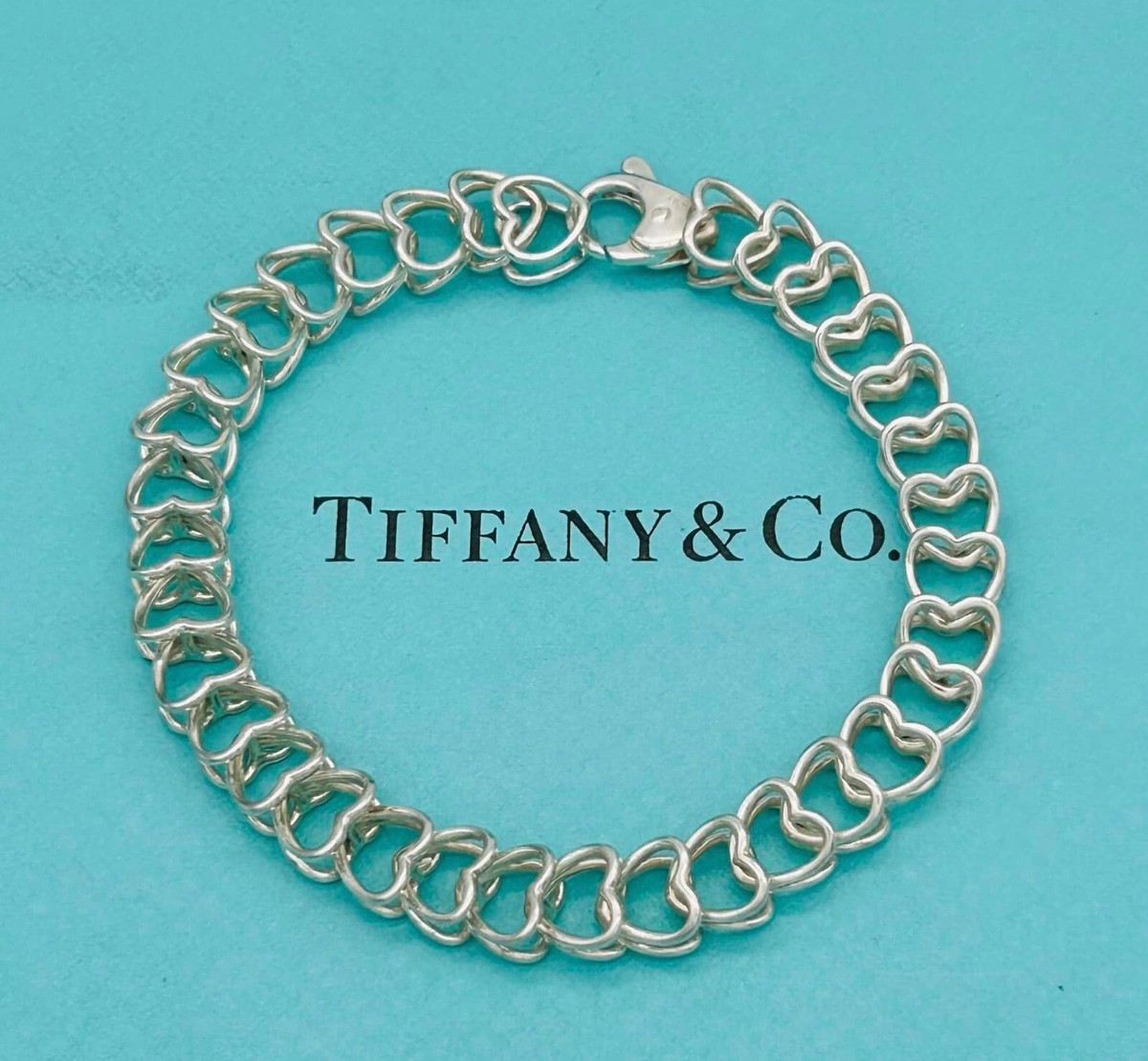 アクセサリー Tiffany&co. silver 925 bracelet Mexico Vintage Tiffany & Co 925 Sterling Silver Double Heart Chain