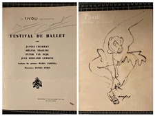 Janine Charrat Helene Trailine signed ballet photo program Festival de Ballet 56