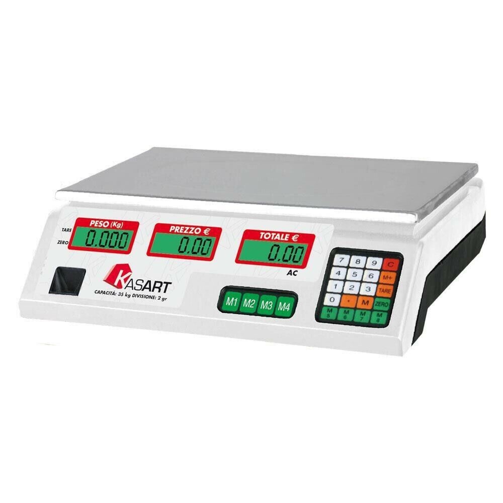 BILANCIA DIGITALE DA BANCO PORTATA 35 kg CON FUNZIONE CALCOLO PREZZO KASART