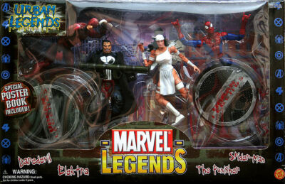 MARVEL URBAN LEGENDS FOUR FIGURES DAREDEVIL PUNISHER SPIDER-MAN