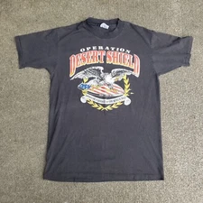 Vintage Operation Desert Shield American Presence In The Middle East Large Shirt