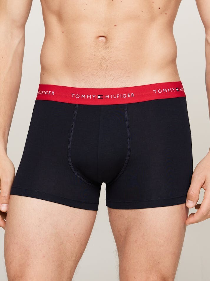 Tommy Hilfiger Signature Cotton Essentials Trunk 3-Pack Red White Navy Size M image 4
