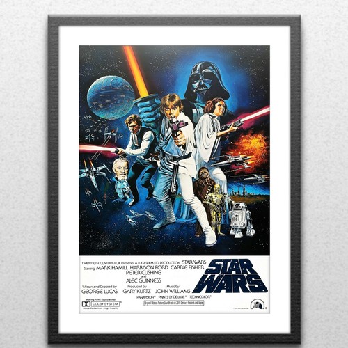 Star Wars Original 1977 (A New Hope) vintage poster. Vader, Luke, Leia, Han Solo - Imagen 2 de 3
