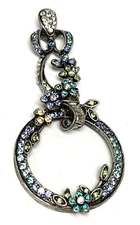 Sweet Romance Lady Caroline's Magnifier Lorgnette Crystal Pendant 3 3/4"