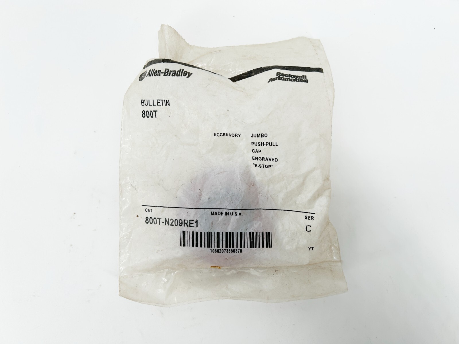 New Allen Bradley 800T-N209RE1 Pushbutton Cap 30MM Jumbo Red Illuminated Ser.C