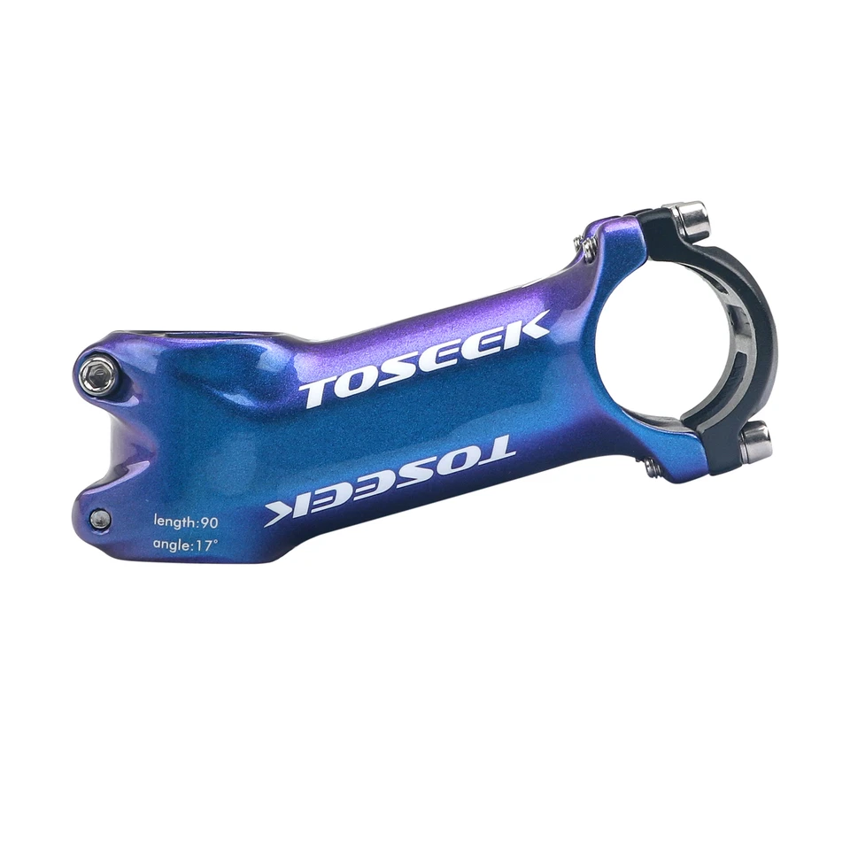TOSEEK Bicycle Stem 6°/17° Aluminum MTB Road Bike Handlebar Stem 60-110mm Glossy - Image 3 of 4