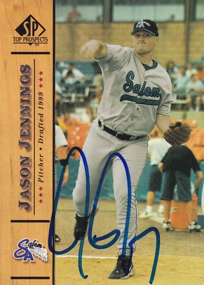 JASON JENNINGS SALEM AVALANCHE SIGNED CARD COLORADO ROCKIES TEXAS