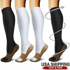 3Pair Compression Stockings Knee High Therapeutic Socks Support Thigh 20-30 mmHg