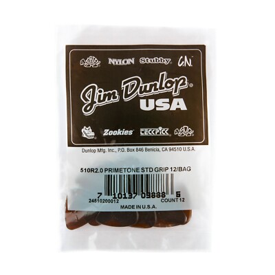 DUNLOP 510R2.0 Primetone  Standard Guitar Picks GRIP Surface 12 Picks