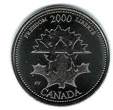 2000 Canada Brilliant Uncirculated Commemorative Freedom 25 Cent Coin!