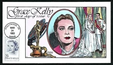 USA, SCOTT # 2749, COLLINS HANDPAINTED FDC COVER OF HOLLYWOOD STAR GRACE KELLY