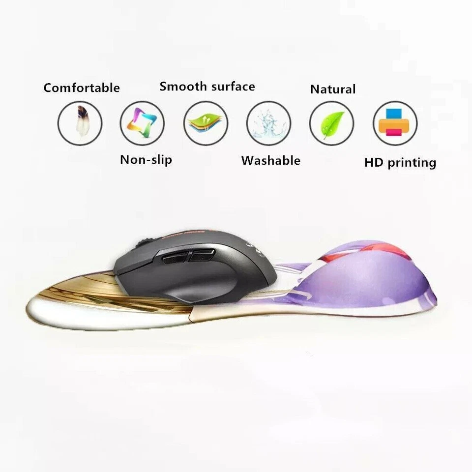 3D Mouse pad Oppai Mousepad with Wrist Rest Pain Relief Anime pad Jinx - Image 3 of 4