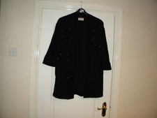 LADIES PER UNA BLACK POLYESTER LINED BEADED EVENING  JACKET SIZE 8