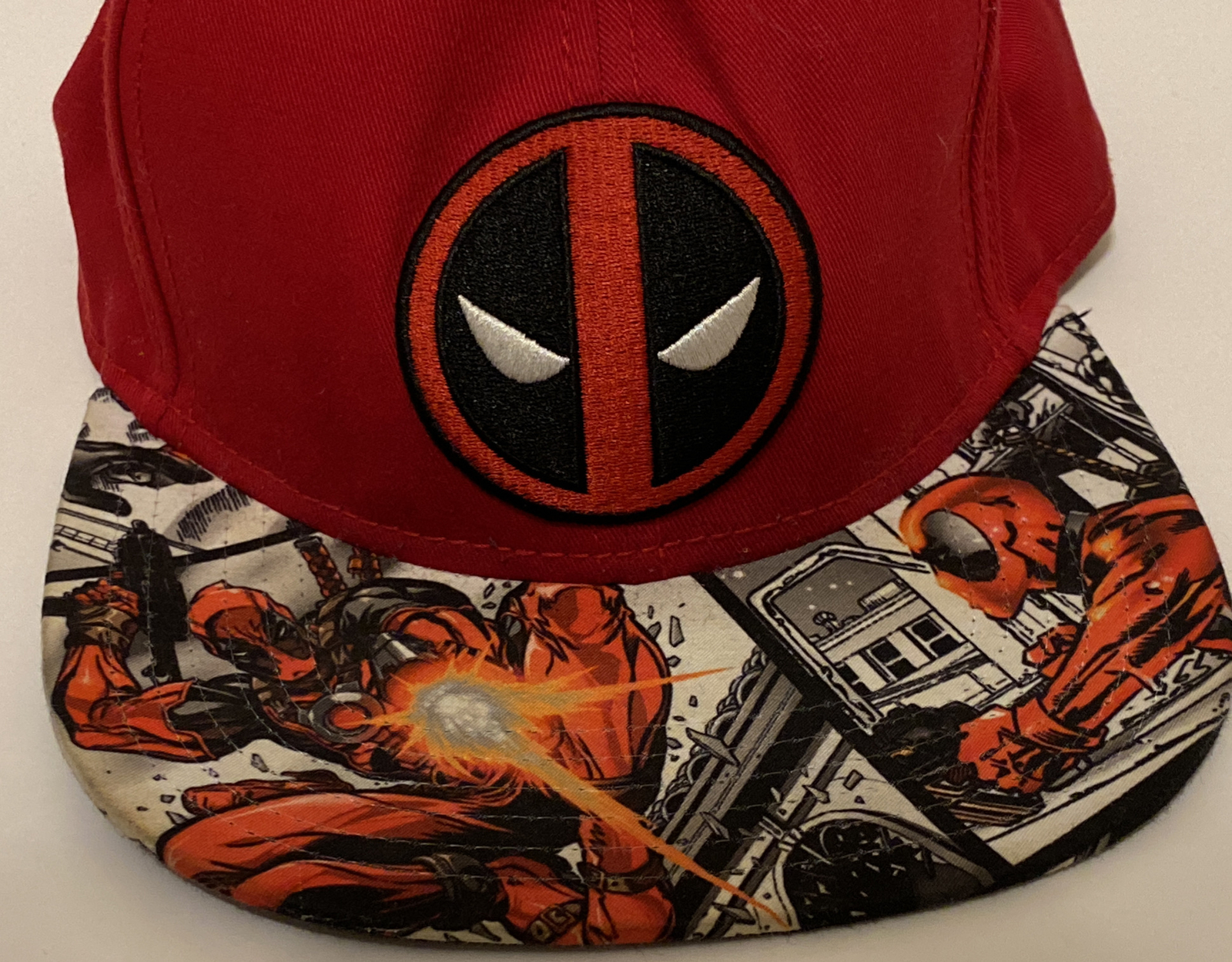 DEADPOOL ATTACK LOGO Snapback Adjustable Hat Red … - image 2