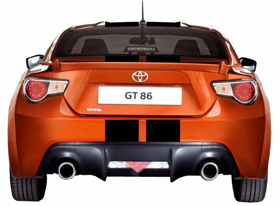 全新 Center Rally 运动赛车条纹 9 英寸双乙烯基贴花(适用于丰田 86) — 第 2/4 张图片